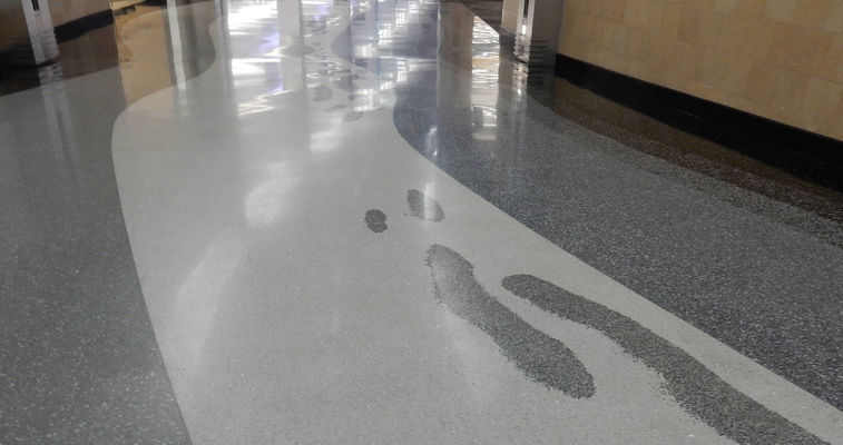 Glossy concrete floor
