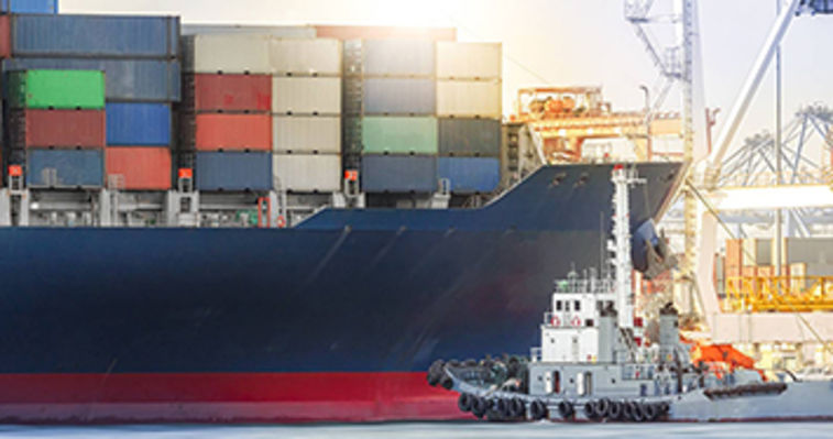 containership in the harbour ancamide